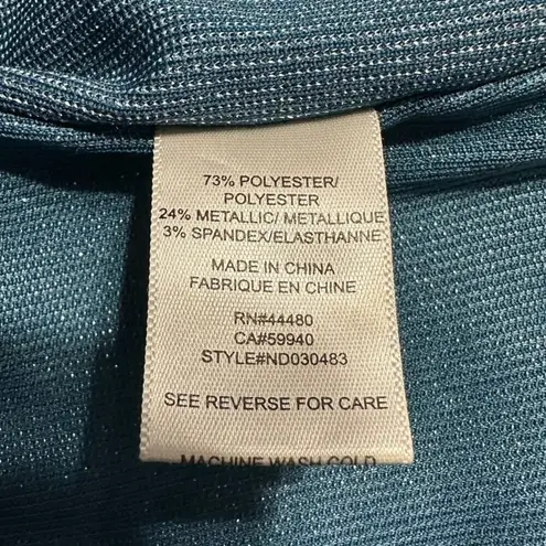 Fourteenth Place Paulette Metallic Long Sleeve Minidress Women's Large Blue NWOT