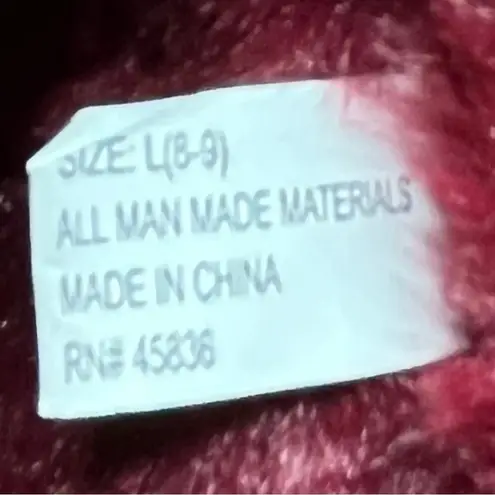 NEW PLUSH SLIPPERS BURGUNDY SLIP