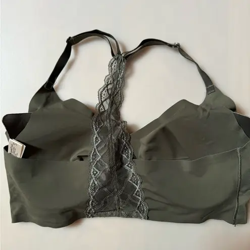 True&co. True Body Triangle Lace Racerback Bra: Size Large Olive