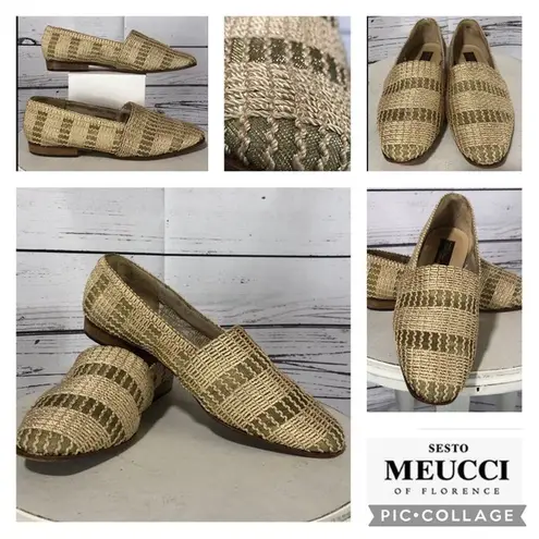 Sesto Meucci Tan Woven Slip on shoes size 9.5