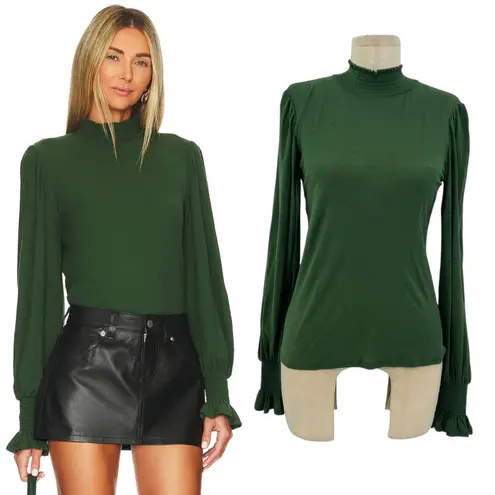 Nation Ltd Violet Prim And Proper Top Tee Blouse Pima Cotton Green Size XS