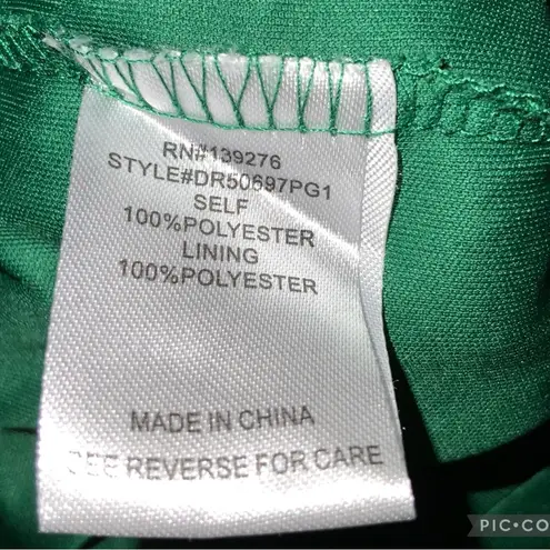 DR2 Green & Blue Paisley Short Sleeve Double V Above Knee Casual Chiffon Dress L Size L