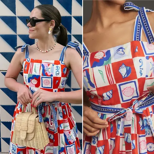 Hunter Bell Quincy Dress Sea Tiles Maxi – Size 2 NWT