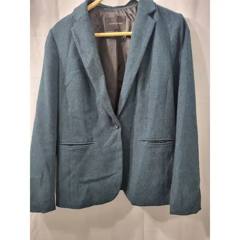 Banana Republic  Blazer Women Blue Wool Blend Twill Suit Jacket Size 8