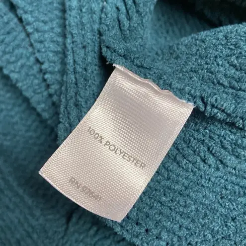 J. Jill Size M Chenille Teal Peacock Chunky Cable Knit Sweater Pullover Knit Top Green Size M