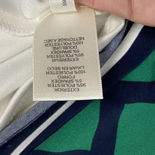 Eliza J Green Vibrant Diamond Geo Print Abstract Lined Shift Dress Womens Sz 8