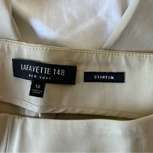 Lafayette 148 NY Women’s Techo Stretch Twill Stanton Pant Khaki Color SIZE 12 Tan