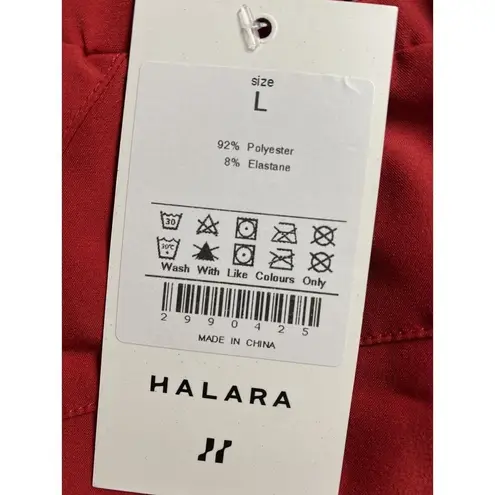 Halara High Waisted Drawstring Casual Running Red Shorts Size L Large NWT