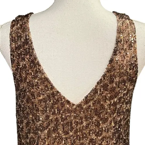 Gibson x Hi Sugarplum Sequin Cocktail Dress Size M Animal Print Party Formal