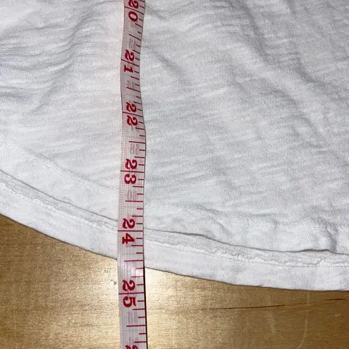 Bobi Los Angeles Slub Cotton Cuffed Short Sleeve Tee Size Small White