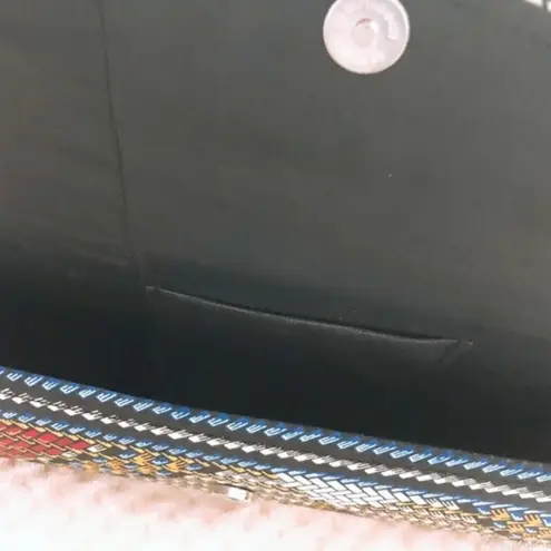 African Print Clutch Bag Purse with Gold Strap, Hand