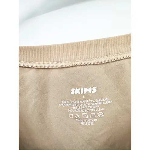 SKIMS Fits Everybody Short Sleeve Crewneck T-Shirt Bodysuit Nude Size Large