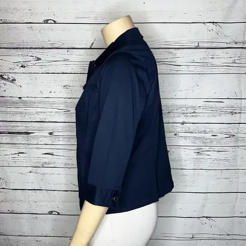 Christopher & Banks  Size XL Navy Blue Button Front Cotton Blend Jacket