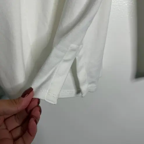 J. Jill White Long Sleeve Pima Crew Neck Tee Medium Stretch Comfort Basic Staple