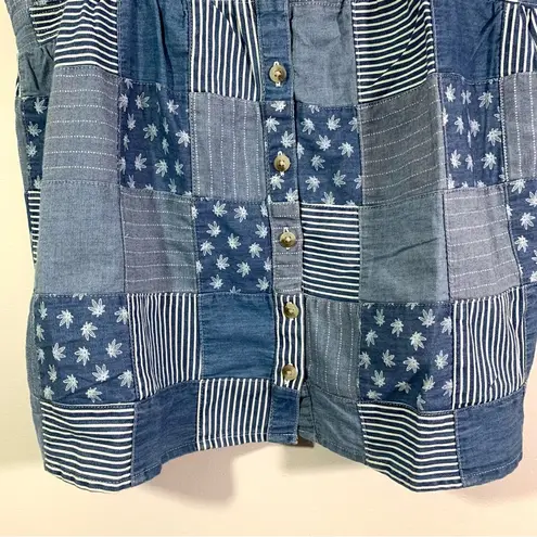 Lucky Brand NWT  Highest Quality Patchwork Cannabis Leaf Denim Tank Top - Image 3