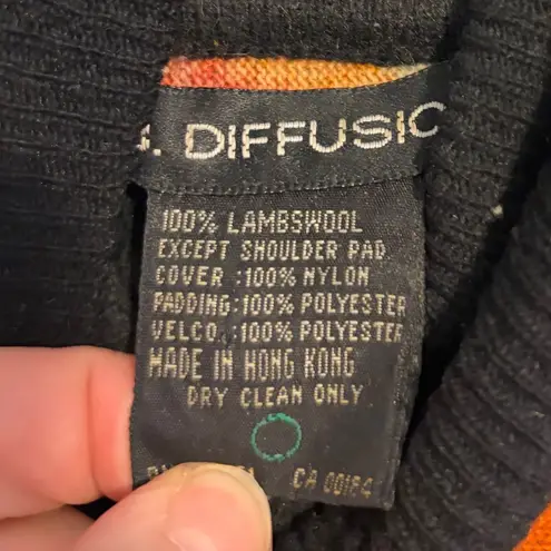 IB DIFFUSION Abstract Art Print Turtleneck Sweater Multi Color Lambswool Blend Red Size L - Image 5