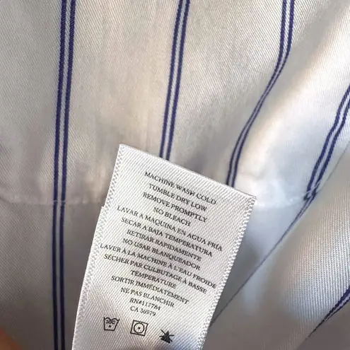 Rails Hayden Cannon Stripe Button Down Shirt XS White Blue Tencel Soft Blouse