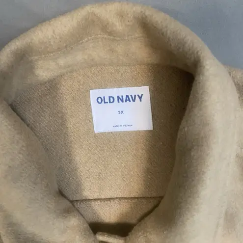 Old Navy  Women's 3X Short Car Coat Fall Jacket Camel Wool‎ Blend