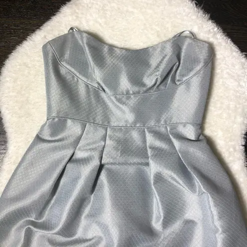 BCBG Max Azria Silver Gray Strapless Dress