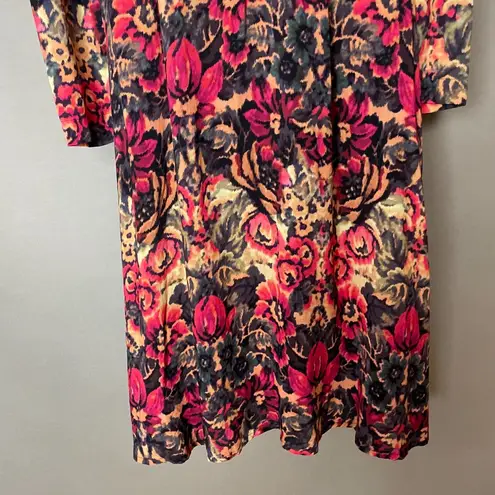 Sam & Lavi Anthropologie Selma Dress Midi Floral Graphic Size XS Peekaboo Back Pink