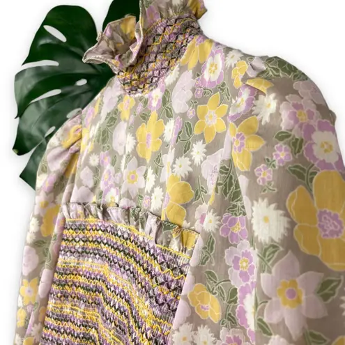 Marcel Fenez by Roland Klein Authentic Vintage 1970s Prairie Maxi Hostess Dress Purple