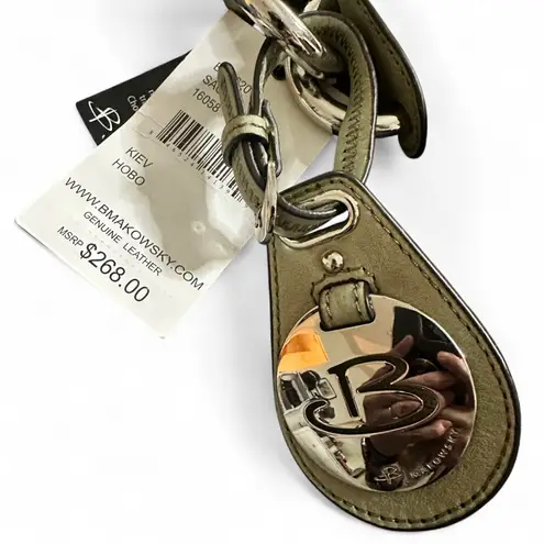 B Makowsky Kiev Hobo Sage Green Leather Bag New