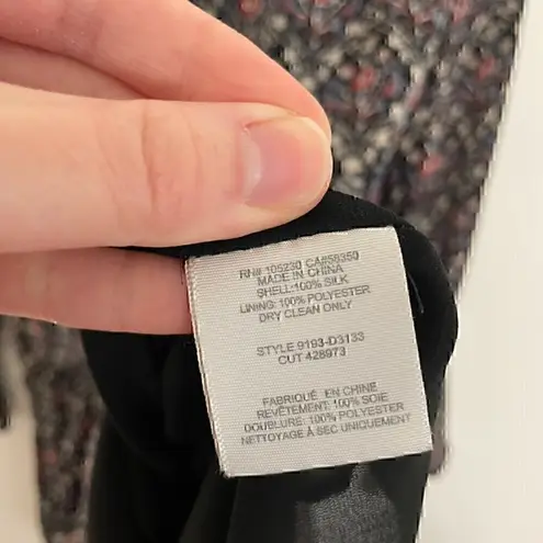 Joie Jamira Dress Black Blue Red Floral Tie Neck Bow Asym Ruffle SILK Mini