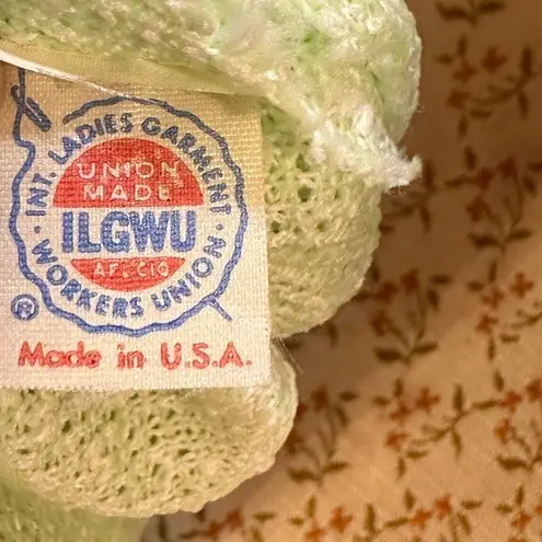 Leslie Fay Vintage My Latest 70’s Midi Skirt Top Set Sheer Mint.