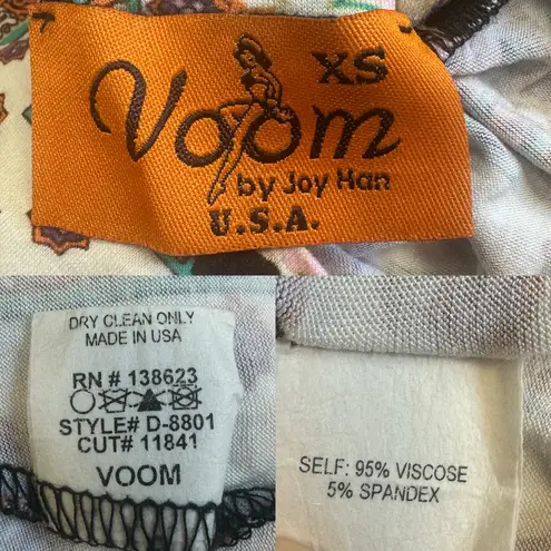 Voom by Joy Han Vintage 00s Tiered Maxi Skirt Strapless Dress Geometric Mod Boho Orange Size XS