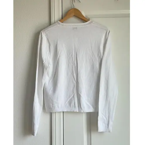 J.Crew Tie Front Cardigan Sweater in White, Size Large