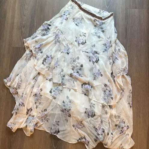 Love Shack Fancy NWT  alex silk midi skirt in monaco lilac - Image 4