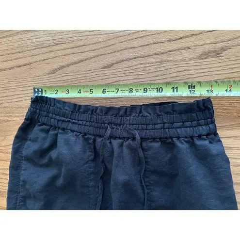 Black Elastic Waist Midi Skirt With Drawstring & Back Slit