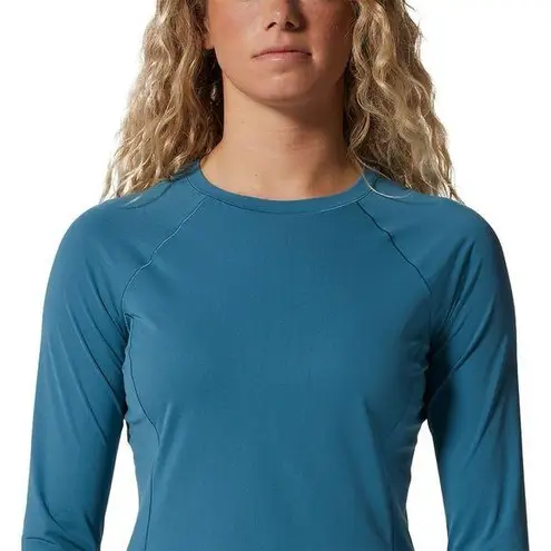 Mountain Hardwear Womens Long Sleeve Crewneck Top Sz Large Teal Blue