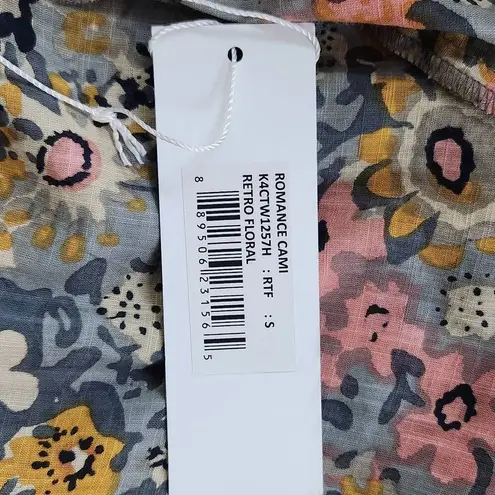 Bishop and Young Gray Floral Blouse with Ruffle Sleeves NWT Size Small Anthro Top