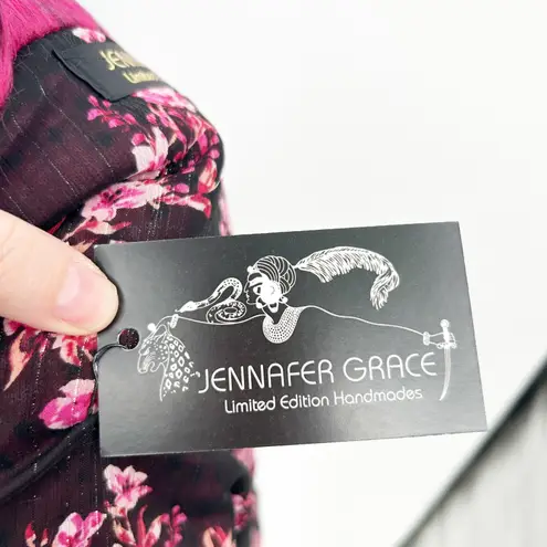 NWT Jennafer Grace Handmade Sangre Faux Fur Collar Shawl Cherry Blossom Lined Pink