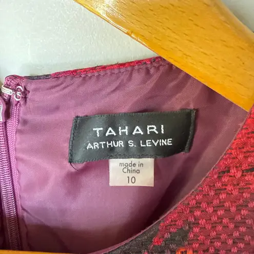 Tahari Women's Basketweave Fit & Flare Floral Pleated Pockets Midi Dress Size 10