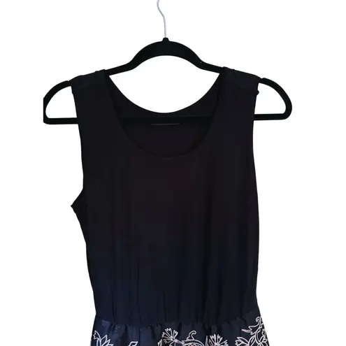 Eshakti Jersey Knit Embroidery Dupioni Dress Black Gold Floral Size 10 Old Money