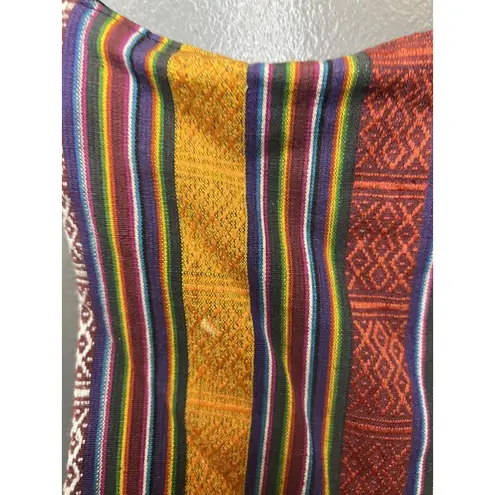 Embroidered Dragon Phoenix Crossbody Bag Womens Red Silk Boho Striped Cotton