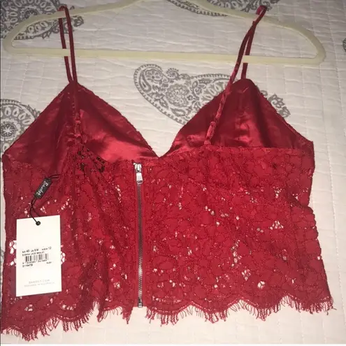 Bardot  Sienna Red Lace Bralette Crop Top