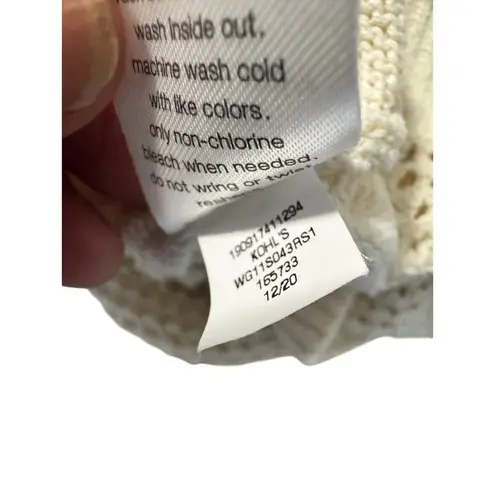 Elizabeth and James Open Knit Cardigan Sweater Women’s Small Ivory Cotton Blend