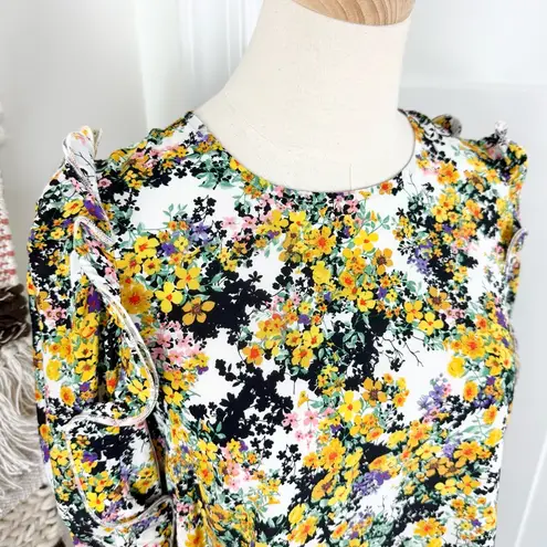 Essentiel Antwerp Zamel Floral Ruffled Blouse Sz 32 EU 0 US Yellow
