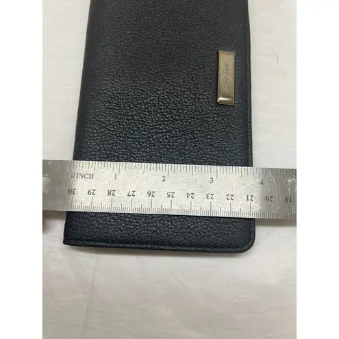 Cole Haan  Leather Zip Snap Close Slim Wallet Black NWT $128