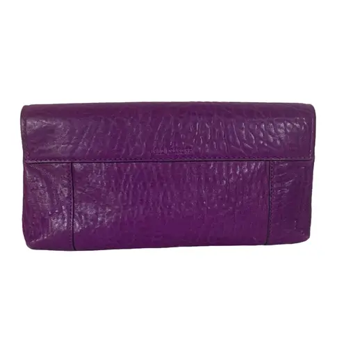 REED KRAKOFF PEBBLED PURPLE LEATHER CLUTCH BAG W/DUST BAG