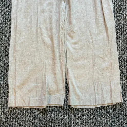 Blue Sol 1X Linen/Rayon Pants NWT Wide Leg Beige Boho Chic Minimalist Beach Tan