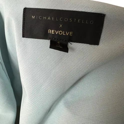 Michael Costello x REVOLVE Ava Mini Dress One Shoulder Ice Blue Sz S