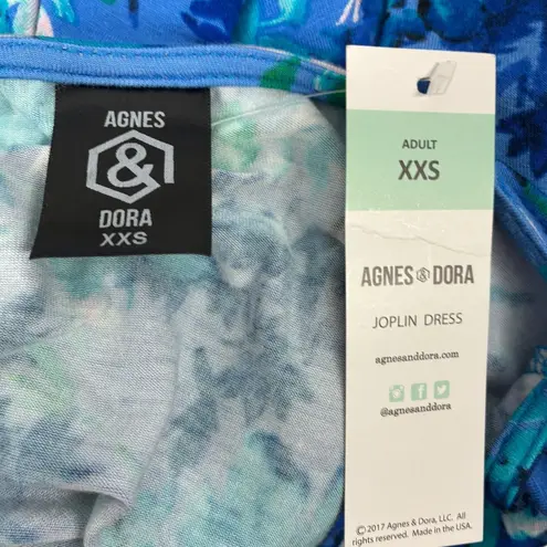 Agnes & Dora Joplin Dress Womens XXS Blue Floral Short Sleeve Midi