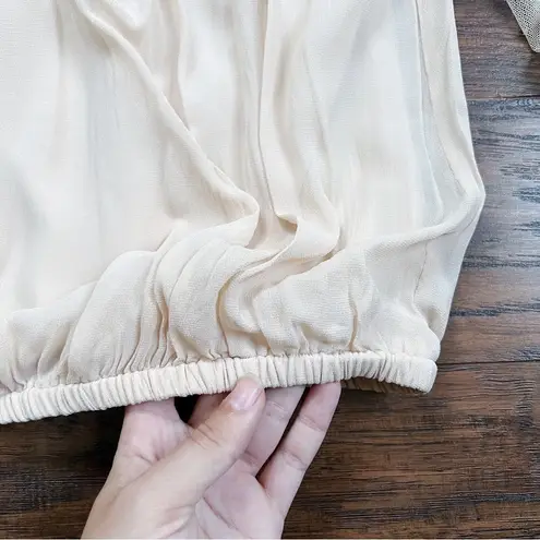 Guess by Marciano • vintage peasant blouse top beige nude lace sheer boho