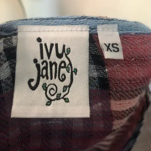 Ivy Jane  Striped Gingham Tie Front Blouse