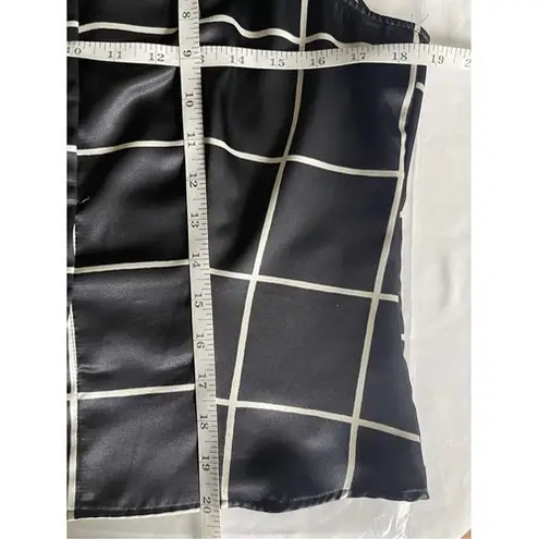 Vertigo Paris 90s VTG Sleeveless Top Grid Pattern Button Down Blouse Career S