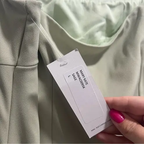 Katie May NEW NWT Mary Kate Strapless Drape Back Gown Sage Green